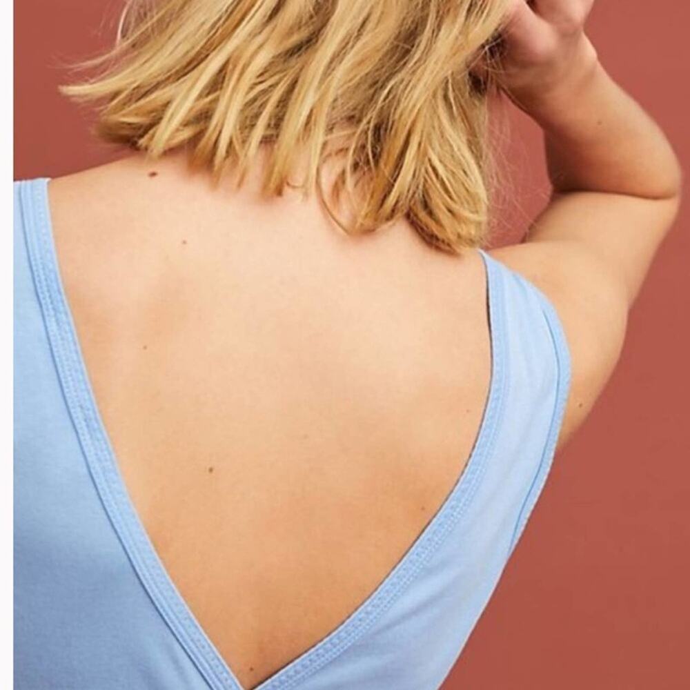 Anthropologie Light Blue Norwich Front Tie Tank - Picture 3 of 13